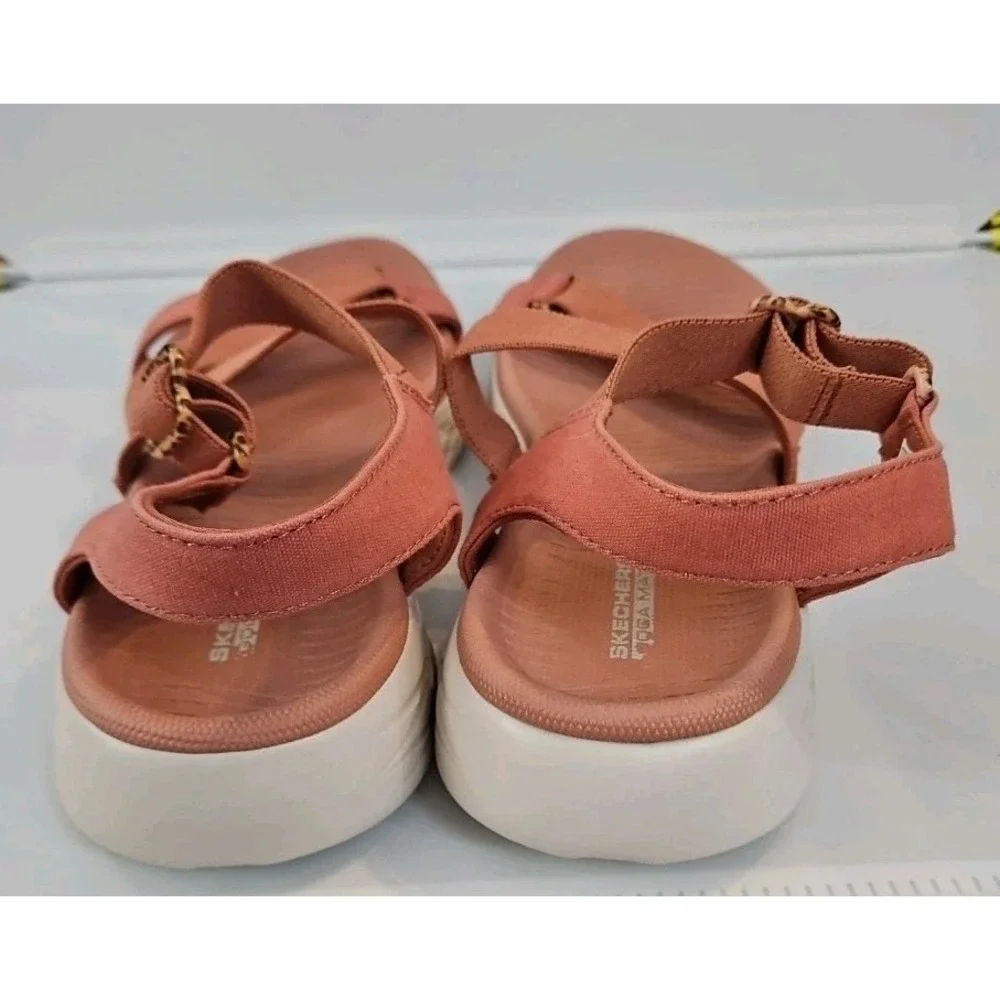 SKECHERS Goga Mat Adj Sandals Sz 7 Women Casual Comfort Walking  DUSTY ROSE #588 - Picture 5 of 9